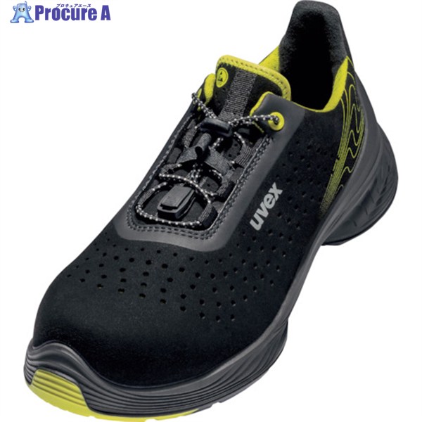 UVEX uvex1 G2 パーフォレーテッド ローシューズ 25.5cm S1 SRC ブラック/ライム 6843540 1足 ▼255-6061