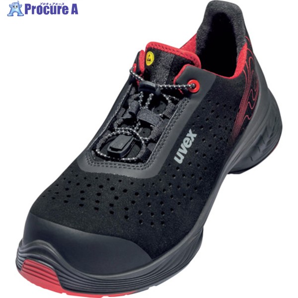 UVEX 【売切廃番】uvex1 G2 パーフォレーテッド ローシューズ 27.5cm S1 P SRC ブラック/レッド 6837543 1足 ▼255-6071 ｜プロキュアエース
