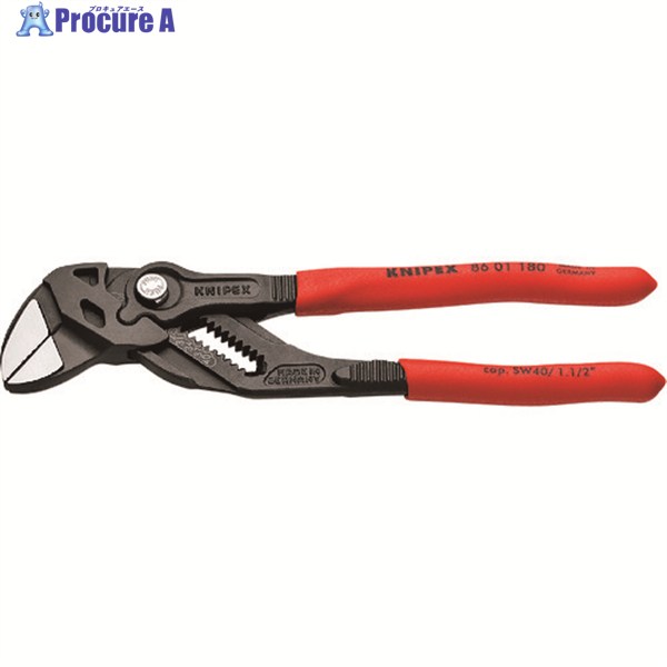 KNIPEX プライヤーレンチ すべり止め付プラスチックハンドル 180mm 8601-180 1丁 ▼195-5264