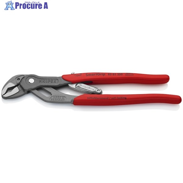 KNIPEX ウォーターポンププライヤー(スマートグリップ) 250mm 8501-250 1丁 ▼446-9224