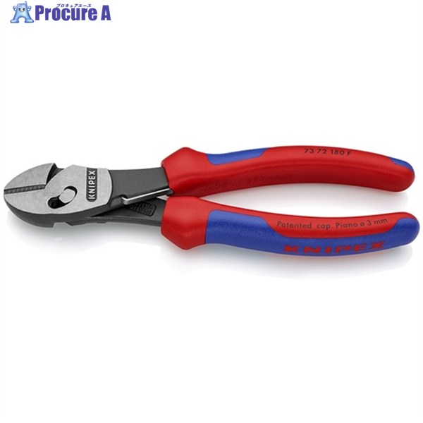 KNIPEX ツインフォースニッパー バネ付 180mm 7372-180F 1丁 ▼497-2490 ｜プロキュアエース