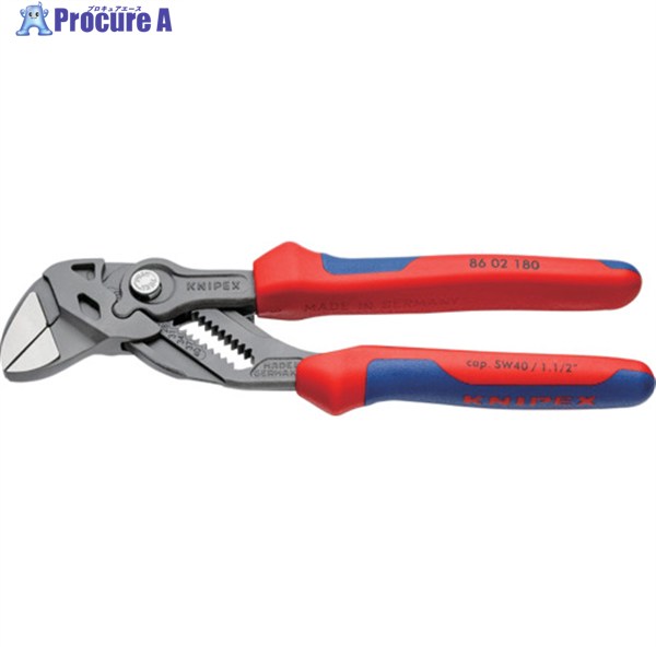 KNIPEX ペンチ鍵 コンフォートハンドル 180粍(SB見せびらかす売りわたす包み遣りかた) 8602180SB 1丁 ▼700-2096