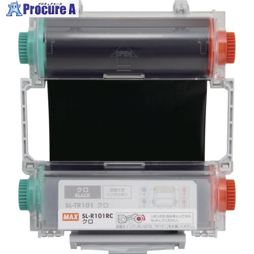 MAX ビーポップ用 インクリボンテープ クロ SL-R101RC 1個 ▼709-8300