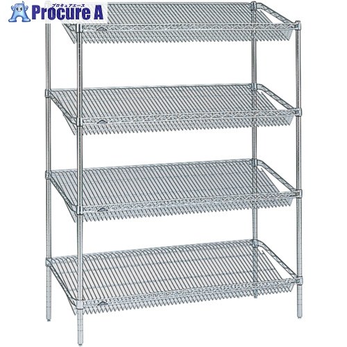 ERECTA スーパーシリーズ・スランテッドシェルフ 間口910mm×奥ふかさ460mm×高さ2197粍(P) DB無 4段 ST910STP2200W4 1台 ■▼347-7501 【貨物輸送都度積もり書き】