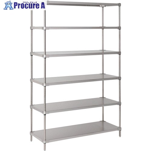 ERECTA スーパーシリーズ・304ソリッドシェルフ 間口1822mm×奥行461mm×高さ1892mm DB付 6段 MSS1820SPS1900W6 1台 ■▼349-8562
