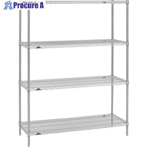 ERECTA スーパーシリーズ・ステンレスワイヤーシェルフ 間口1062mm×奥ふかさ460mm×高さ1384粍 DB付 4段 SMS1070なおなお書き1390W4 1台 ■▼622-2704 【貨物輸送都度積もり書き】