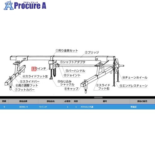 KTC AE901-4 ウインチ AE901-4 1個 ■▼381-8458 【送料都度見積】｜プロキュアエース