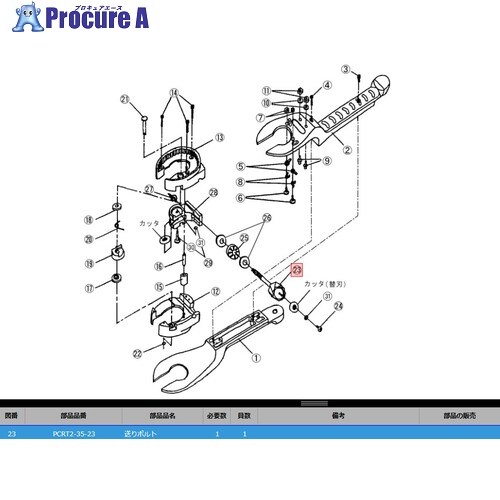 KTC PCRT2-35-23 オクリボルト PCRT2-35-23 1個 ■▼382-0397 【貨物輸送都度積もり書き】