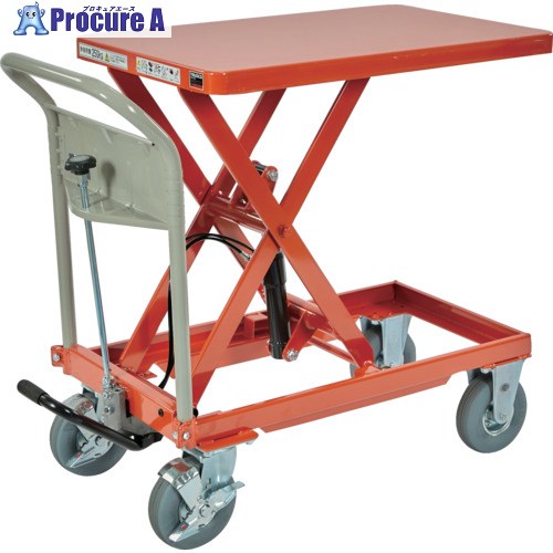 TRUSCO ハンドリフタ(オフロード仕様) 均等荷重250kg 500X800 オレンジ Φ175ノーパンクタイヤ仕様 HLFA-S250-OR 1台 ■▼699-5975 |プロキュアエース