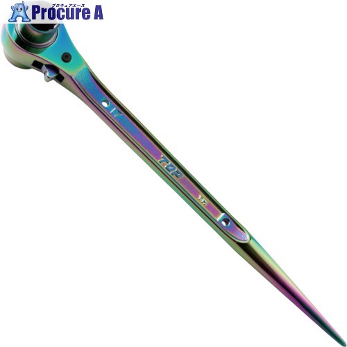 TOP 両口ラチェットレンチ イオンプレーティング 虹色 RM-17X21N-ST-RA 12丁 ■▼702-3534 【貨物輸送都度積もり書き】