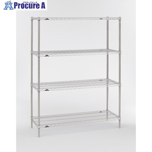 ERECTA スーパーシリーズ・ステンレスワイヤーシェルフ 間口910mm×奥行919mm×高さ1892mm(P) DB無 4段 SLLS910P1900N4 1台 ■▼348-6687