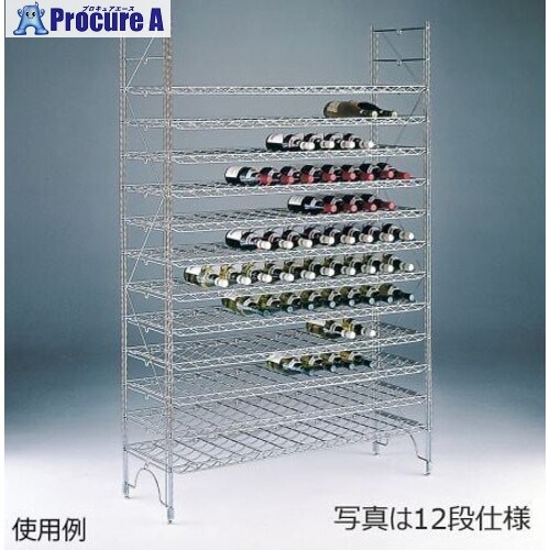 ERECTA ワインシェルフ 標準尺度印字機 96本納める/8段(1段12本) W1213×D380×H1870粍 W1220H1870 1台 ■▼349-9161 【貨物輸送都度積もり書き】 バス用品-整理棚・ラック-日用品雑貨・文房具・手芸