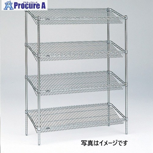 ERECTA スーパーシリーズ・スランテッドシェルフ 間口910mm×奥行460mm×高さ1587mm(P) DB付 4段 ST910STP1390W3 1台 ■▼349-9790 【送料都度見積】