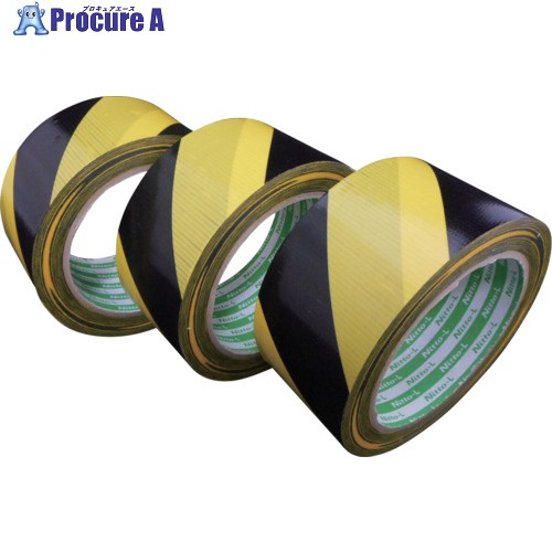 日東エルマテ トラ養生テープ TT-50YB 50mm×25m 黄/黒 TT-50YB 30巻 ■▼716-8563 【送料都度見積】