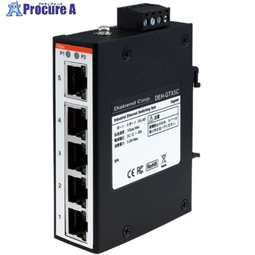 Diatrend 工業用イーサネットスイッチングハブ ギガビットタイプ DEH-GTX5C 1台 ▼581-7253
