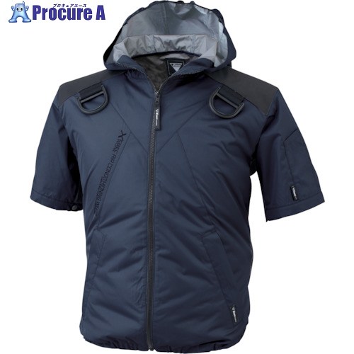 XEBEC 【2025今季完売】 空調服遮熱ハーネス半袖ブルゾン(フード付き)XE98105-10-M コン XE98105-10-M 1着 ■▼336-8291 【送料都度見積】