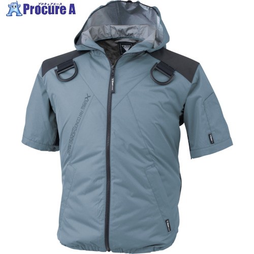 XEBEC 【2025今季完売】 空調服遮熱ハーネス半袖ブルゾン(フード付き)XE98105-43-3L ブルーグレー XE98105-43-3L 1着 ■▼336-9856 【送料都度見積】