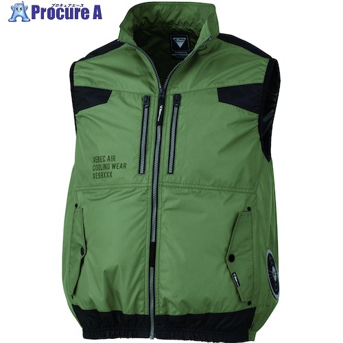 XEBEC 【2025今季完売】 空調服遮熱ベストXE98030-36-S カーキ XE98030-36-S 1着 ■▼546-3053 【送料都度見積】