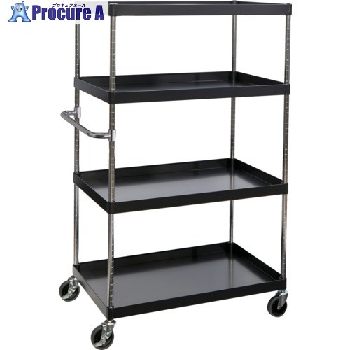 TRUSCO ツールワゴン フェニックスワゴン 省音 900X600XH1500 4段 ブラック PEW-1594-BK 1台 ▼697-8502 |プロキュアエース