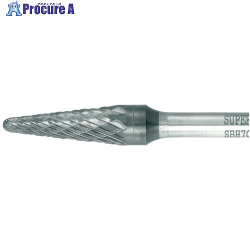 スーパー スーパー超硬バー 重切削用 ロー付タイプ テーパー型 刃径:12.7mm 軸径:6.0mm SBH7C04 1本 ▼361-5316 ●YA513｜プロキュアエース