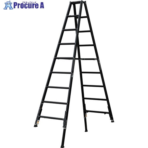 アルインコ 軽量伸縮専用脚立KARU-BK 天板高さ2.59～2.88m KARU300BK 1台 ■▼724-6108 ※個人宅様送り不可