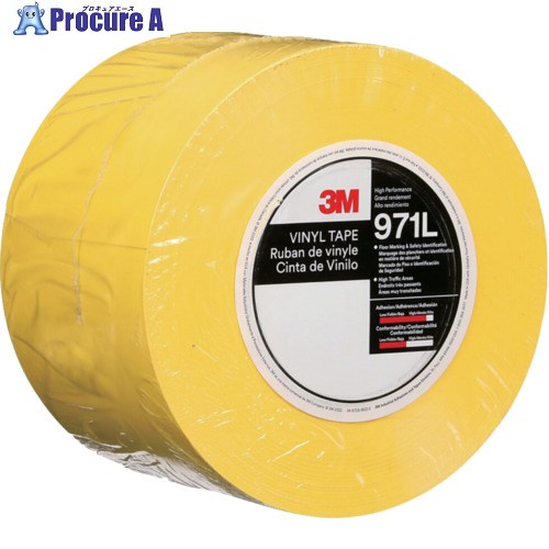 3M 超高耐久生産ライン磁気テープ 971L 黄 101.6mm×32.9m 971L YL 101X32 1巻 ▼707-8033