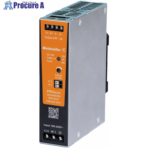 ワイドミュラー PROeco DC24V 単相電源 72W 3025560000 1個 ■▼731-3807 【送料都度見積】|プロキュアエース