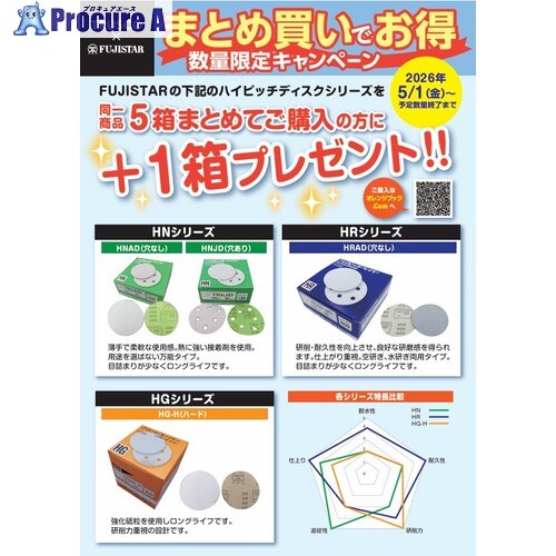 三共 【26年5月1日～数量限定】 HNAD ハイピッチディスク 穴なし 125-#40 5＋1箱分 HNAD125-40-CP 1S ▼735-0559 ｜プロキュアエース