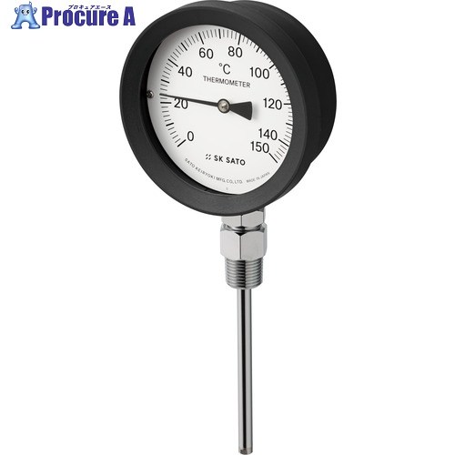 佐藤 バイメタル式温度計 BM-S-100P 0～150℃ 100L (2085 BM-S-100P-8 1個 ■▼166-2760 【送料都度見積】｜プロキュアエース