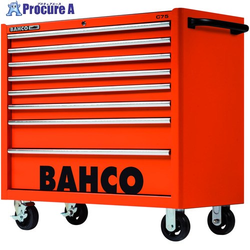 BAHCO 7段引き出し ロールキャブ レッド ゴムマット仕様天板 K1475KXL8RED 1台 ■▼434-3011 ※車上渡し