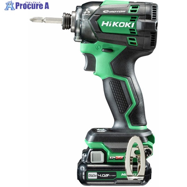 HiKOKI 10.8Vコードレスインパクトドライバ 4.0Ah バッテリーセット品 アグレッシブグリーン WH12DCA-2LS 1台 ▼528-7951 |プロキュアエース