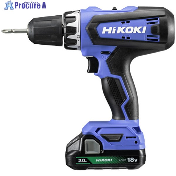 HiKOKI 18Vコードレスドライバドリル 2.0Ah 独居室2個遣りかた FDS18DF(2BG) 1台 ■▼579-7849 【貨物輸送都度積もり書き】