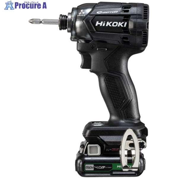 HiKOKI 10.8Vコードレスインパクトドライバ 4.0Ah 乾電池仕かける品 ストロングブラック WH12DCA(2LSB) 1台 ▼645-8283 穴あけ・締付工具-DIY・工具