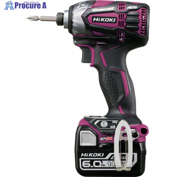 HiKOKI 14.4Vコードレスインパクトドライバ 6.0Ah レッド WH14DDL2-2LYPK-R 1台 ▼777-1223
