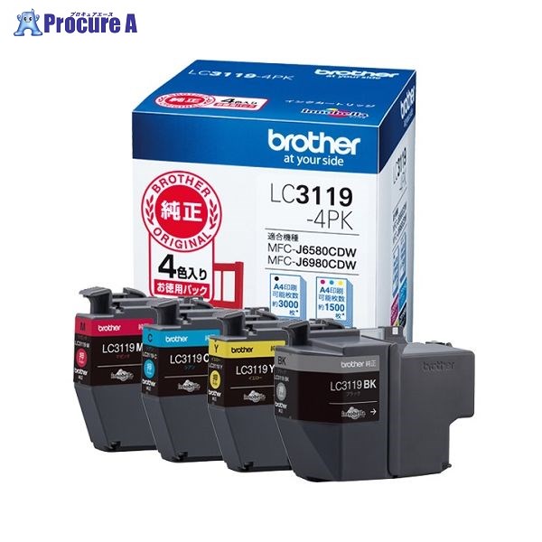 ブラザー インクカートリッジ ＬＣ３１１９－４ＰＫ LC3119-4PK ▼36943 ブラザー工業(株) ●a559