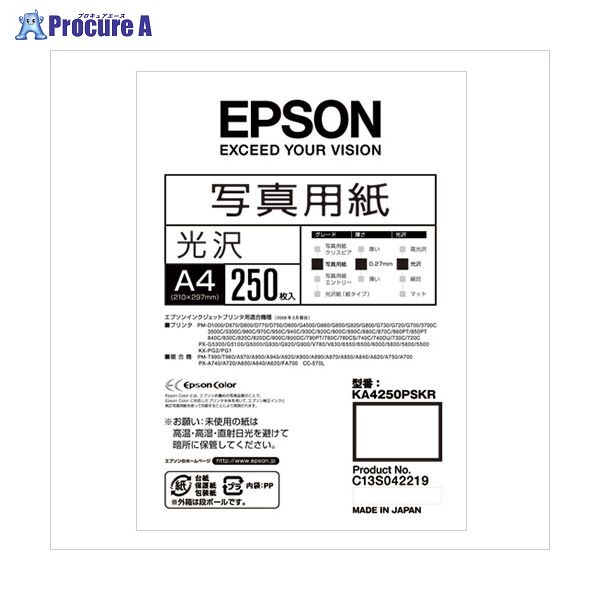 EPSON 第八芸術質問用紙（光輝）Ａ４ KA4250PSKR ▼72972 セイコーエプソン(株)●a559