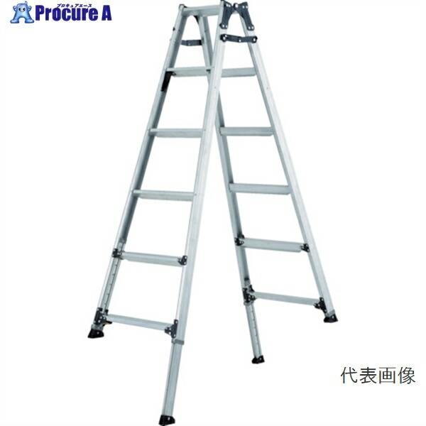 アルインコ 伸縮脚付きはしご兼用脚立(踏ざん幅60mm・各脚441mm伸縮) PRT120FX 1台 【法人送り限定商品】 ■▼820-2639