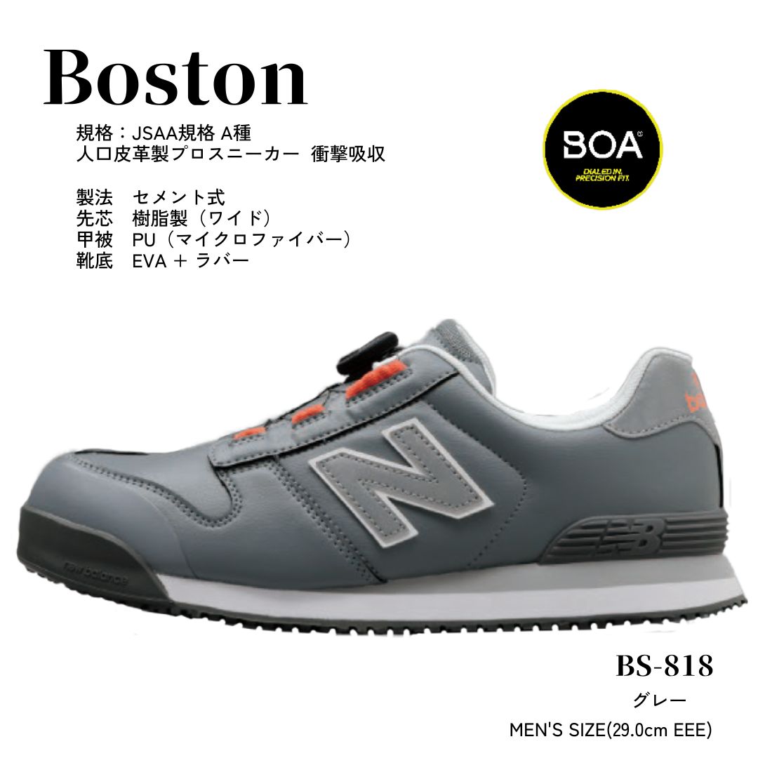 安全靴 ニューバランス BOA ボストン Boston メンズ 29.0cm new balance グレー プロスニーカー ▼553-3117