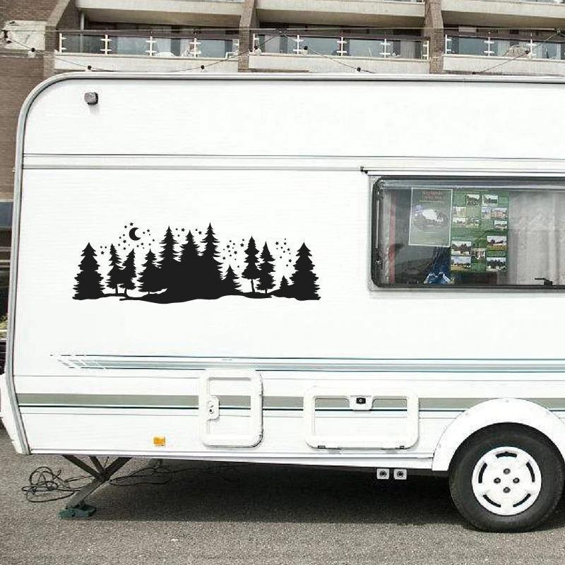 Suv のための rv キャンピングカーオフロード星空森林カー装飾森ウッドランド木材キャンプ月光車のステッカーデカール 4,456円