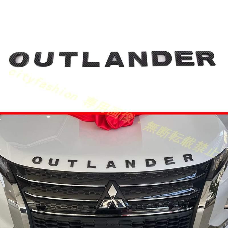 22-23年式三菱アウトランダー ボンネット用 フロントエンブレムステッカー OUTLANDERロゴ