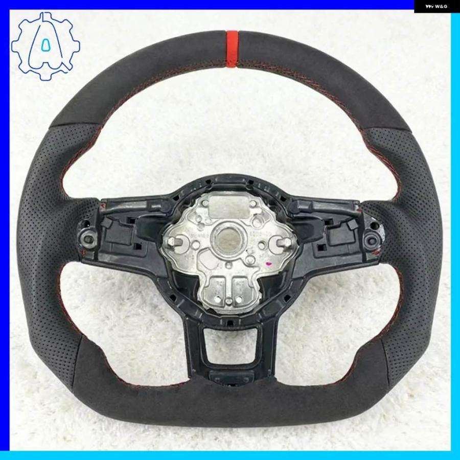 並行輸入品VW ゴルフ MK7 7.5 GTI GTD GTE RポロGTIティグアンMK2 パサート B8アルカンターラレザー ステアリングホイール に適合