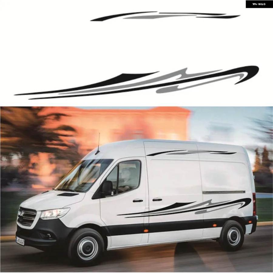 並行輸入品ツーリングRVトレーラーキャンピングカー車体2面ビニール ステッカー ストライプ デカール
