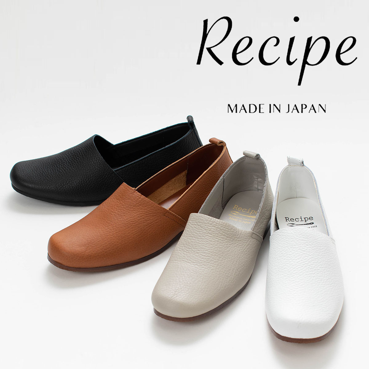 営業 Recipe レシピRP-524 Black ブラック 黒ゴム紐レースアップシューズスクエアトゥがアクセントレディースシューズ 日本製  fucoa.cl