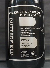 [2022] Chassagne Montrachet 1er Cru Embazees シャサーニュ・モンラッシェ プルミエ・クリュ アンバゼ【 BUTTERFIELD バター・フィールド 】