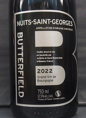 [2022] Nuits St. Georgesニュイ・サン・ジョルジュ【 BUTTERFIELD バター・フィールド 】｜アサヒヤワインセラー