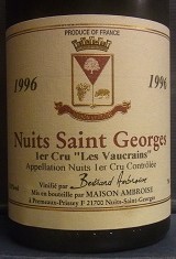 [1996] Nuits Saint Georges 1er Les Vaucrains ニュイ・サン・ジョルジュ プルミエ・クリュ・レ・ヴォークラン【 Bertrand AMBROISE ベルトラン・アンブロワーズ 】