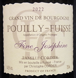[2022] Pouilly Fuisse Fine Josephine プイィ・フュイッセ　フィーヌ・ジョゼフィーヌ【Domaine Cordier Pere et Fils ドメーヌ　コル