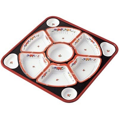 [ケース販売]TO-380 角型オードブル 有田朱 蓋セット オードブル容器 TO-380有田 朱 本体 蓋 セット10個 使い捨て