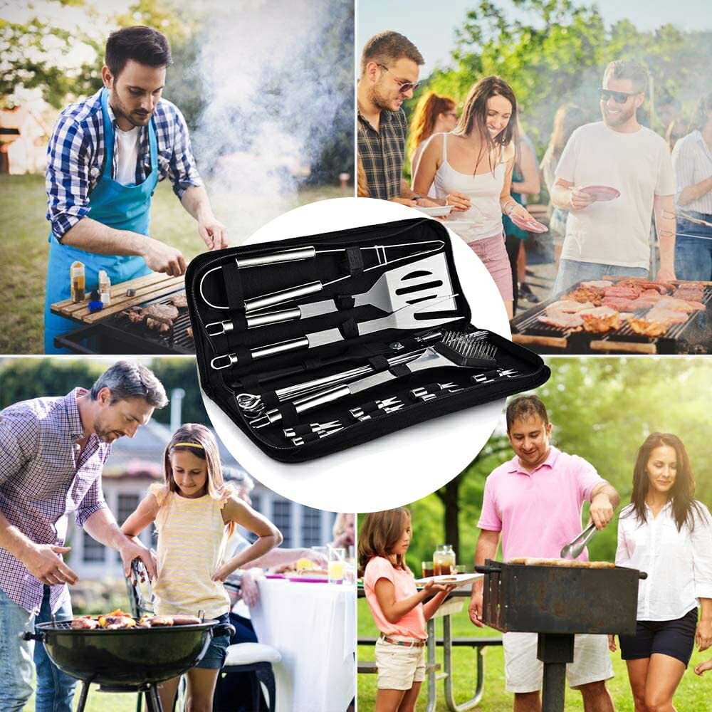 バーベキュー 調理器具 BBQ 20点セット クッキングツール キャンプ用品 料理器具 ステンレス素材 携帯便利 軽量 創意衛生 アウトドア 収納バッグ付き