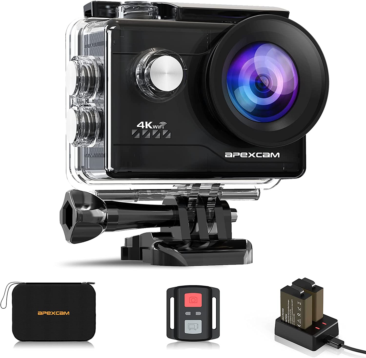 動き写真器 4K 2000万絵素 無線LAN積み上げる 40M雨合羽 [製造会社 1050mAh蓄電池 遠隔操作付き添い人 雨合羽御徒面子付き添い人 ２in液晶画面 HDMI最終生産物 付属品仕かける付き添い人 運動競技写真器 ウェアラブルカメラ 水中写真器 防犯写真器 対角170度広角水晶体
